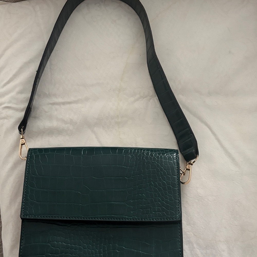 Only Emerald Croc-Pattern Mini Bag - Picture 3 of 7
